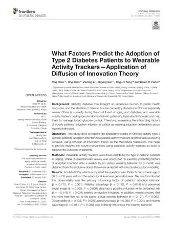 What Factors Predict the Adoption of Type 2 Diabetes Patients to Wearable Activity Trackers—Application of Diffusion of Innovation Theory thumbnail