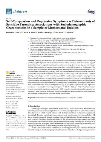 Self-Compassion and Depressive Symptoms as Determinants of Sensitive Parenting: Associations with Sociodemographic Characteristics in a Sample of Mothers and Toddlers thumbnail