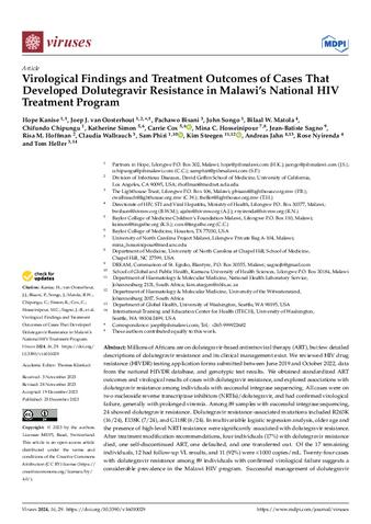 Virological Findings and Treatment Outcomes of Cases That Developed Dolutegravir Resistance in Malawi’s National HIV Treatment Program thumbnail