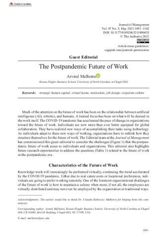 The Postpandemic Future of Work thumbnail