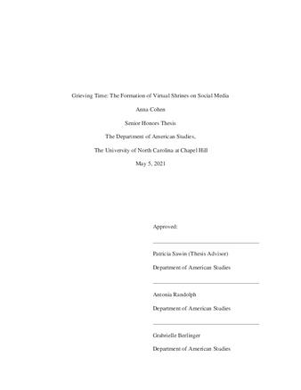 Undergraduate Honors Thesis | Grieving Time: The Formation