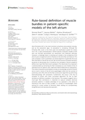 Rule-based definition of muscle bundles in patient-specific models of the left atrium thumbnail