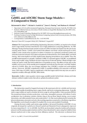 CaMEL and ADCIRC storm surge models-A comparative study thumbnail
