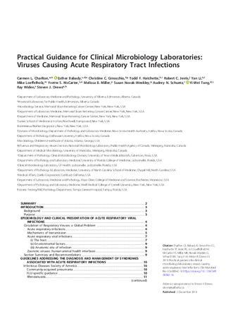 Practical guidance for clinical microbiology laboratories: Viruses causing acute respiratory tract infections thumbnail