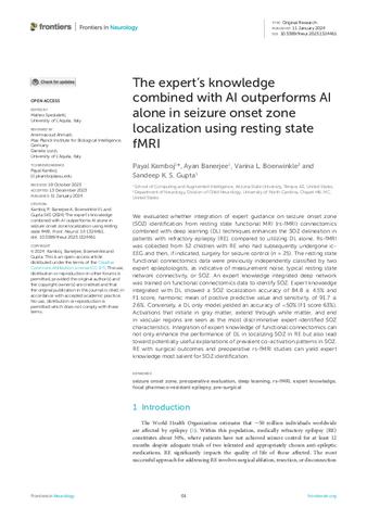 The expert's knowledge combined with AI outperforms AI alone in seizure onset zone localization using resting state fMRI thumbnail