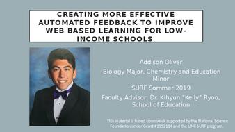 Creating More Effective Automated Feedback to Improve Web Based Learning for Low-Income Schools 