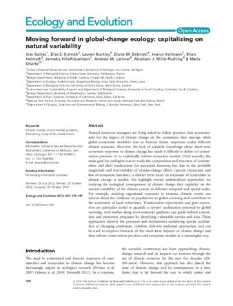 Moving forward in global-change ecology: capitalizing on natural variability thumbnail