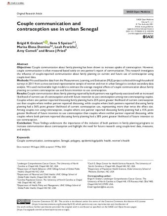 Couple communication and contraception use in urban Senegal thumbnail