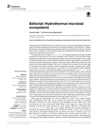 Editorial: Hydrothermal microbial ecosystems thumbnail