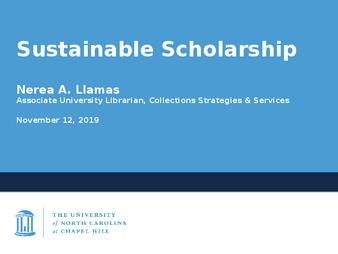 Sustainable Scholarship Town Hall November 2019 thumbnail