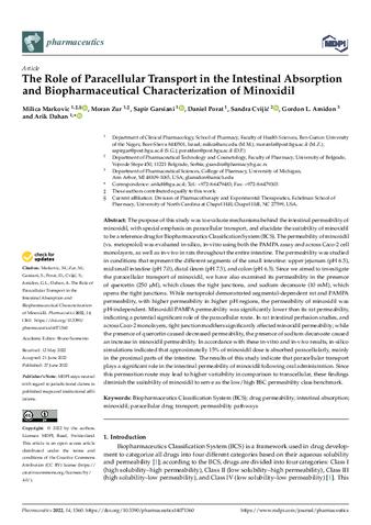 The Role of Paracellular Transport in the Intestinal Absorption and Biopharmaceutical Characterization of Minoxidil thumbnail