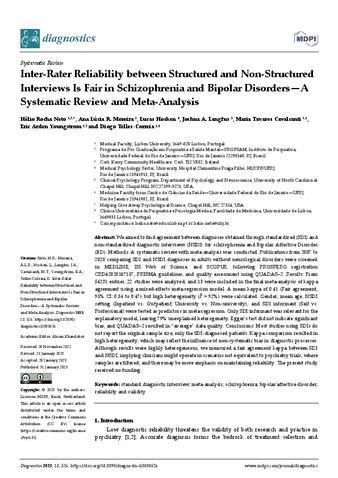 Inter-Rater Reliability between Structured and Non-Structured Interviews Is Fair in Schizophrenia and Bipolar Disorders—A Systematic Review and Meta-Analysis thumbnail