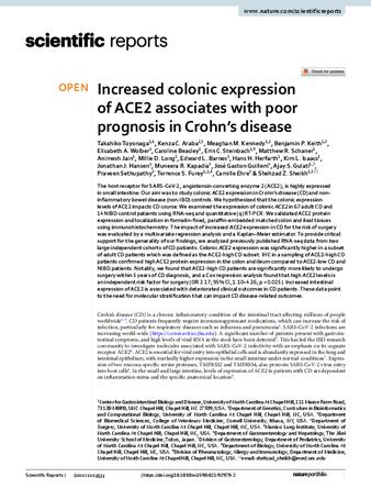 Increased colonic expression of ACE2 associates with poor prognosis in Crohn’s disease thumbnail