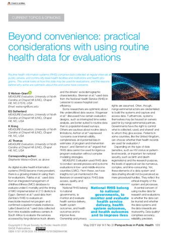 Beyond convenience: practical considerations with using routine health data for evaluations thumbnail