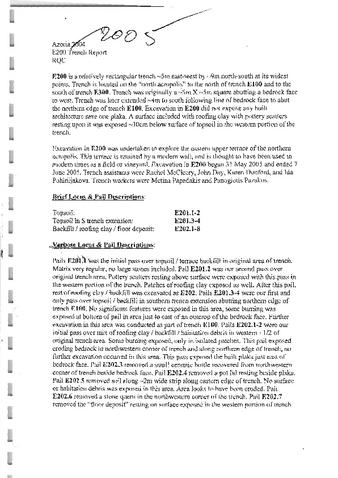 E200 Report and Notes 2005