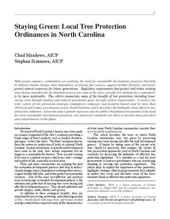 Staying Green: Local Tree Protection Ordinances in North Carolina thumbnail