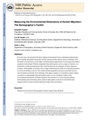 Measuring the environmental dimensions of human migration: The demographer's toolkit thumbnail