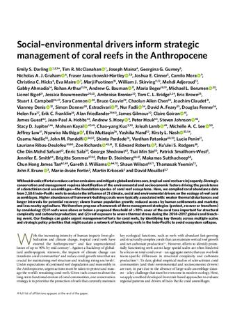 Social–environmental drivers inform strategic management of coral reefs in the Anthropocene thumbnail