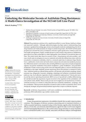 Unlocking the Molecular Secrets of Antifolate Drug Resistance: A Multi-Omics Investigation of the NCI-60 Cell Line Panel thumbnail