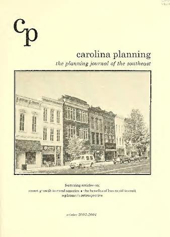 Carolina Planning Vol. 29.1: Smart Growth and Rural America