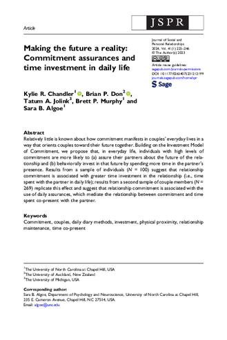 Making the future a reality: Commitment assurances and time investment in daily life thumbnail