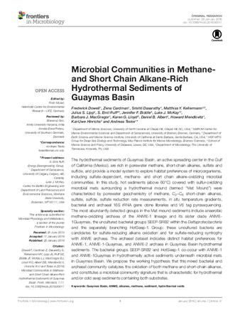 Microbial Communities in Methane- and Short Chain Alkane-Rich Hydrothermal Sediments of Guaymas Basin thumbnail