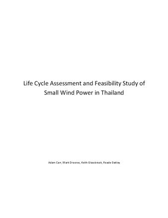 Life cycle assessment and feasibility study of small wind power in Thailand thumbnail