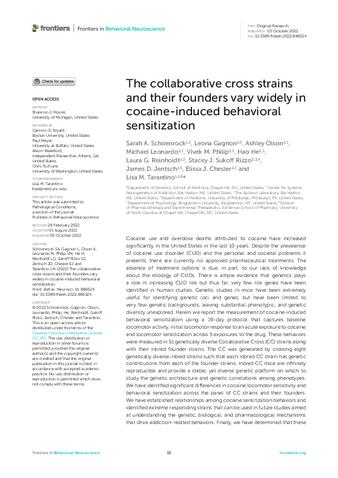 The collaborative cross strains and their founders vary widely in cocaine-induced behavioral sensitization thumbnail