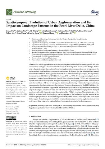 Spatiotemporal Evolution of Urban Agglomeration and Its Impact on Landscape Patterns in the Pearl River Delta, China thumbnail