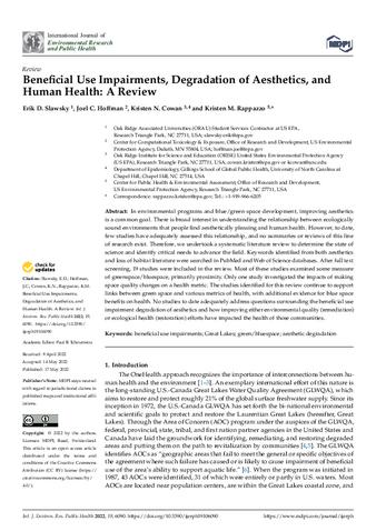 Beneficial Use Impairments, Degradation of Aesthetics, and Human Health: A Review thumbnail