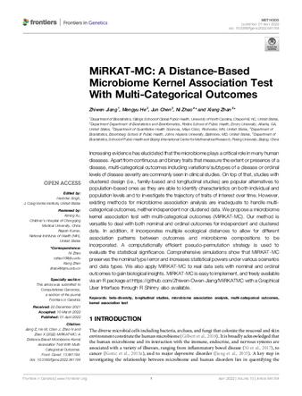 MiRKAT-MC: A Distance-Based Microbiome Kernel Association Test With Multi-Categorical Outcomes thumbnail
