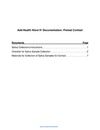 Add Health Wave IV Documentation: Pretest Cortisol thumbnail