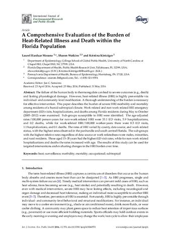 A Comprehensive Evaluation of the Burden of Heat-Related Illness and Death within the Florida Population thumbnail