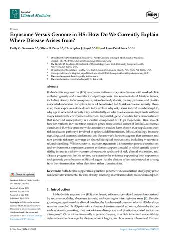 Exposome Versus Genome in HS: How Do We Currently Explain Where Disease Arises from? thumbnail