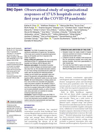 Observational study of organisational responses of 17 US hospitals over the first year of the COVID-19 pandemic thumbnail