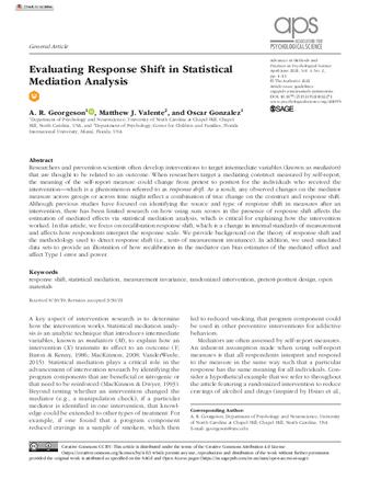 Evaluating Response Shift in Statistical Mediation Analysis thumbnail