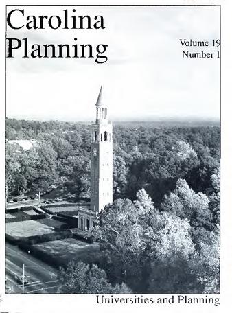 Carolina Planning Vol. 19.1: Universities and Planning thumbnail