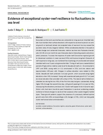 Evidence of exceptional oyster-reef resilience to fluctuations in sea level thumbnail