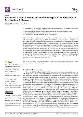 Exploring a New Theoretical Model to Explain the Behavior of Medication Adherence thumbnail