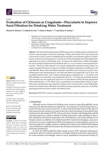 Evaluation of Chitosans as Coagulants—Flocculants to Improve Sand Filtration for Drinking Water Treatment thumbnail