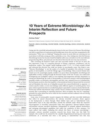 10 Years of Extreme Microbiology: An Interim Reflection and Future Prospects thumbnail