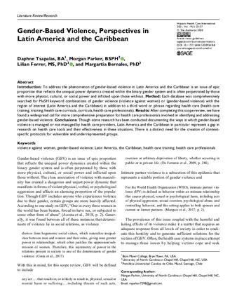 Gender-Based Violence, Perspectives in Latin America and the Caribbean