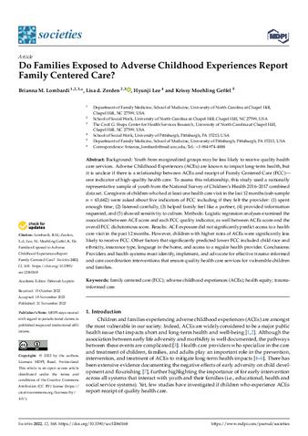 Do Families Exposed to Adverse Childhood Experiences Report Family Centered Care? thumbnail