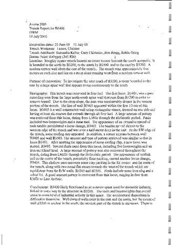 B3400 Final Report and Notes 2005 thumbnail