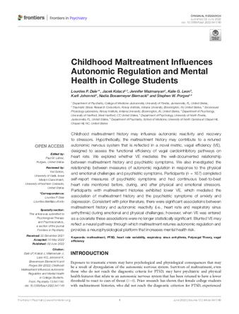 Childhood Maltreatment Influences Autonomic Regulation and Mental Health in College Students