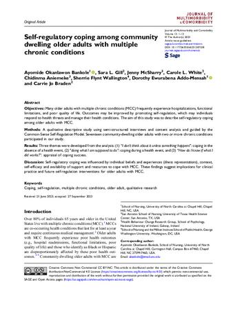 Self-regulatory coping among community dwelling older adults with multiple chronic conditions thumbnail