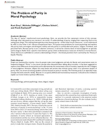 The Problem of Purity in Moral Psychology