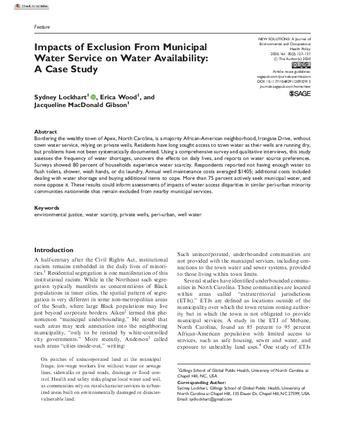 Impacts of Exclusion From Municipal Water Service on Water Availability: A Case Study thumbnail