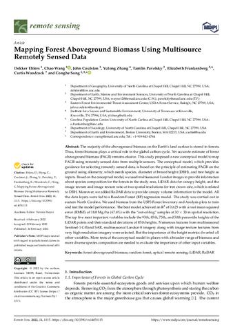 Mapping Forest Aboveground Biomass Using Multisource Remotely Sensed Data thumbnail