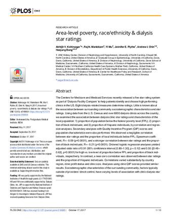 Area-level poverty, race/ethnicity & dialysis star ratings thumbnail